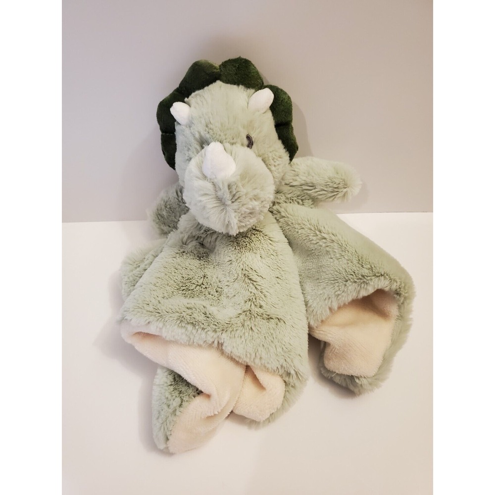 KellyToy Green Dinosaur‎ Dino Baby Security Blanket Rattle K LUX Plush Lovey Toy